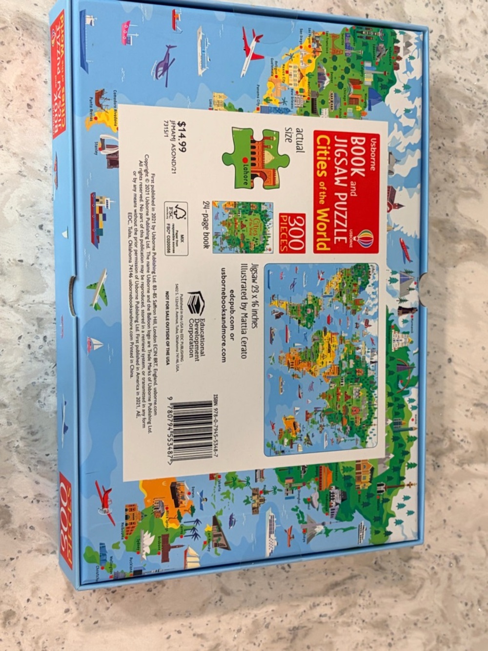 New in Box Usborne"Cities of the World" 300-Piece Jigsaw Puzzle with Book - Picture 4 of 4